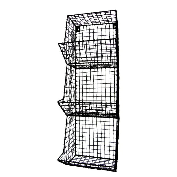 Treasure Gurus Wire Wall 3 Storage Bin Fruit/Vegetable Basket Primitive Rustic Farmhouse Decor