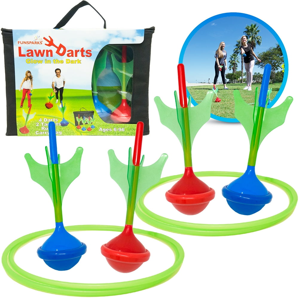 Funsparks Lawn Darts Game Set Glow in The Dark Outdoor Soft Tip Lawn