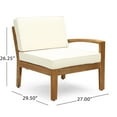 thumbnail image 5 of GDF Studio Parma Outdoor Acacia Wood 8 Seater Chat Set with Cushions, Teak and Beige, 5 of 13