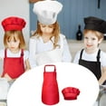 thumbnail image 4 of maskred Kids Apron Chef Hat Set Adjustable Bib Front Pocket for Crafting Baking Red L, 4 of 9