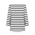 thumbnail image 5 of OSFVNOXV 3/4 Sleeve T Shirts for Women,Loose Fit Breathable Graphic T-Shirts,Striped Print Oversized Crewneck Summer Shirts ,L-5XL, 5 of 5