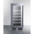 thumbnail image 2 of 15" wide built-in wine cellar with seamless stainless steel door trim, 2 of 3