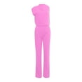 thumbnail image 1 of Women's Solid Color Jumpsuit Straight Pants - Polyester Spandex, Spaghetti Strap, Wide Leg, Casual Loose Fit Design, 1 of 3