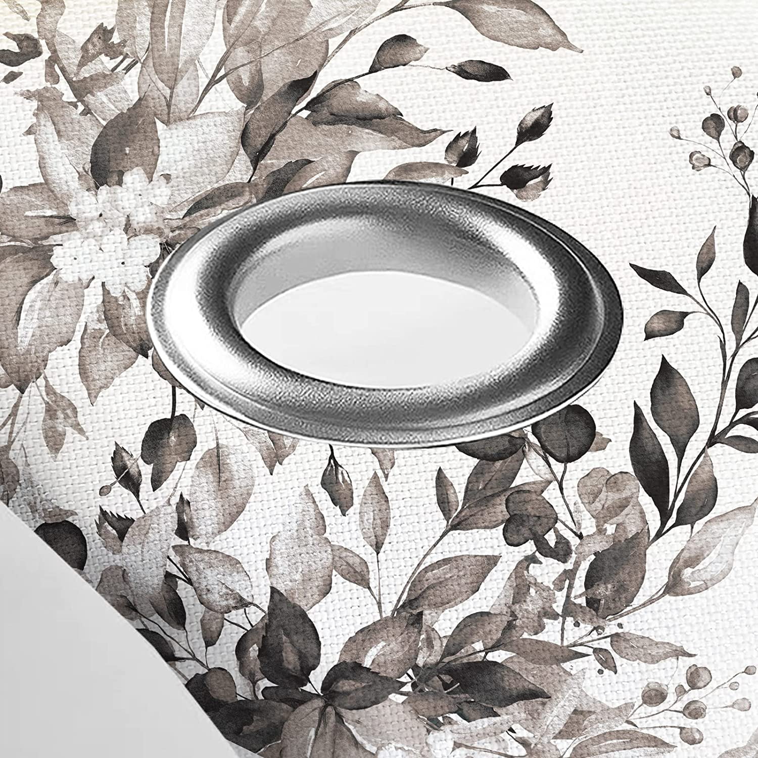 Black Eucalyptus Shower Curtain Sets, Watercolor Grey Leaves on The Top Plant with Floral Bathroom Decoration 36x72 Inch with Hooks