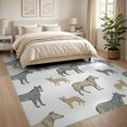 thumbnail image 3 of ODIKA Farmhouse Distressed Abstract Inspired Patchwork Cow Spotted Refined Structured for Living Room, Under Sectional, Family , Non-Slip Flatwoven, 3 of 7