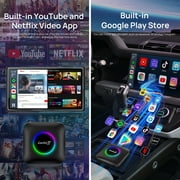 CarlinKit LED AI Box, CarPlay TV Box for Cars, 8+128GB with Android 13.0, Supports YouTube/Netflix, Wireless Apple CarPlay&Android Auto Adapter