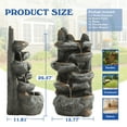thumbnail image 5 of Haverchair 6-Tier Cascading Rockery Fountain, Garden Floor-Standing Stone Waterfall Fountain with LED Light Pump Rocky Peak Decor, Soothing Tranquility Water Fountain for Home Garden Yard, 26"H, 5 of 8