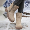 thumbnail image 7 of UngA Women's Boots Mid Calf Round Toe Low Heel Comfort Slouchy Bootie with Side Zipper Buckle Strap Boot for Women Khaki,Size 7.5, 7 of 7