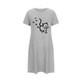 thumbnail image 5 of Generic Teen Girls Animal Printed Nightgowns Cat Graphic Sleep Shirts Short Sleeve Night Gown Loose Fit Sleepwear, 5 of 6