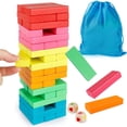 thumbnail image 1 of POINTERTECK Wooden Blocks Stacking Game with Storage Bag  Toppling Colorful Tower Building Blocks Balancing Puzzles Montessori Toys Learning Sorting Family Games Educational Toys Gifts fo, 1 of 7