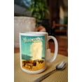 thumbnail image 2 of 15 fl oz Ceramic Mug, Yellowstone National Park, Old Faithful and Bison, Oil Painting, Dishwasher & Microwave Safe, 2 of 3