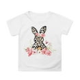 thumbnail image 1 of PMVFHDE T-Shirts pour Filles Manches Courtes Hauts Graphiques T-Shirts pour Filles T-Shirts Graphiques Coupe Ample Hauts pour Enfants Pâques Col Rond Manches Pétales Couleur Unie T-Shirts Blanc, 3-4 Ans, 1 of 4