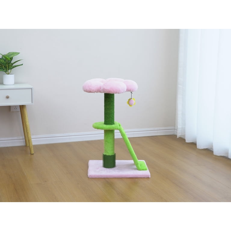 Flower Cat Scratching Post with Grooming Brush photo 4