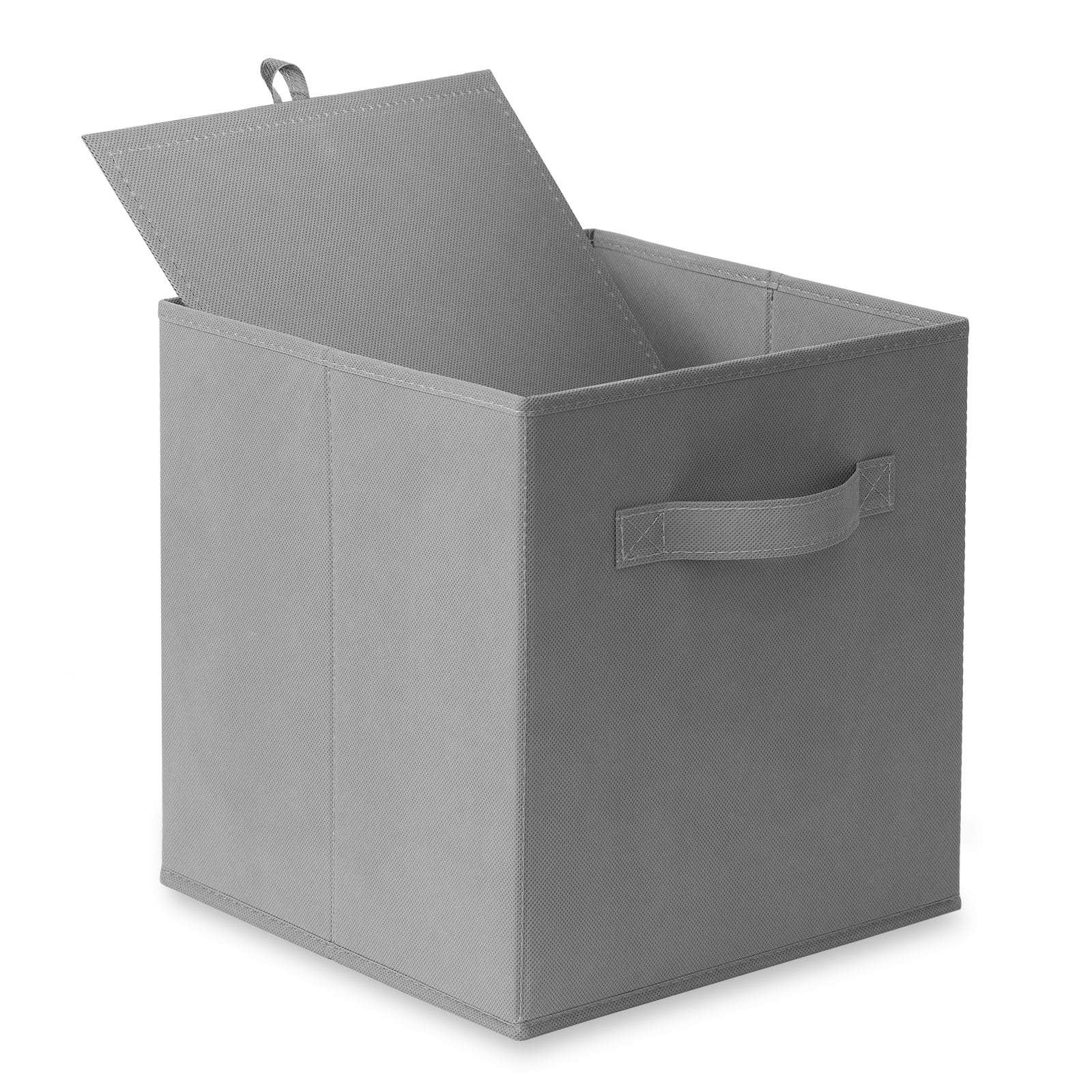 Casafield Set of 6 Fabric Storage Cube Bins, Gray - 11" Collapsible Foldable Cloth Baskets for Shelves and Cubby Organizers