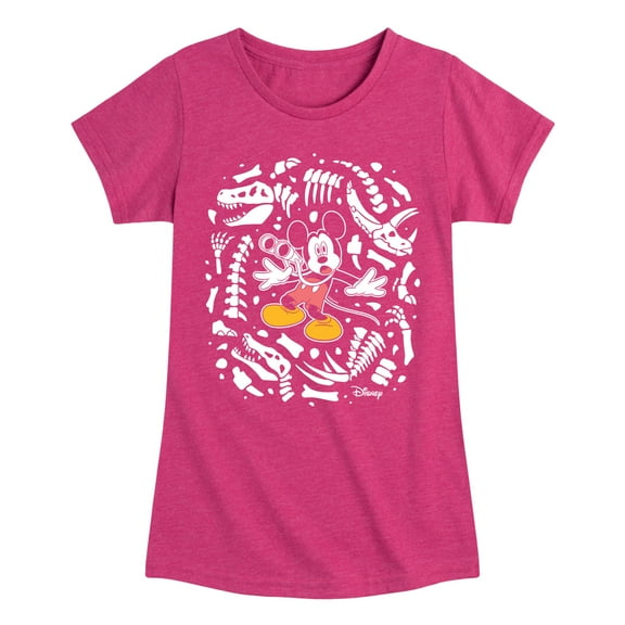 Disney - Mickey Mouse - Found Dino Bones - Toddler & Youth Girls Short Sleeve T-Shirt