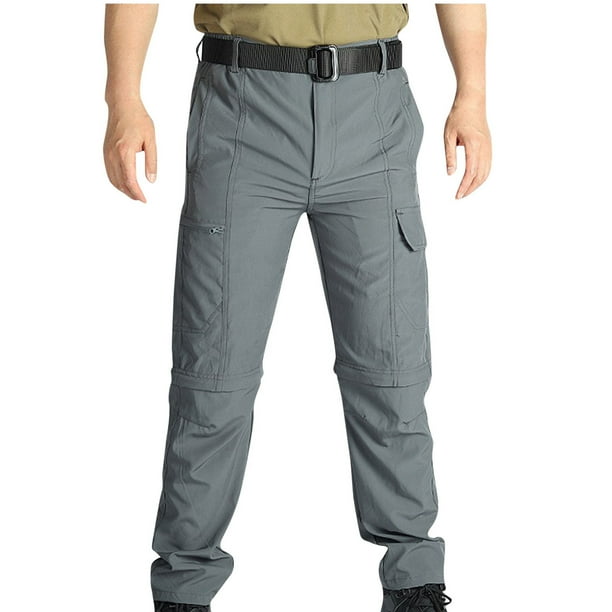 Pantalones de trabajo para hombre, de longitud completa, de secado rápido, multifuncionales, desmontables