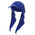thumbnail image 2 of IROINNID Hijab for Women Solid Indian Muslim Scarf Hat Wraps Turbans Sun Protection Head-wraps Scarf,Blue, 2 of 2