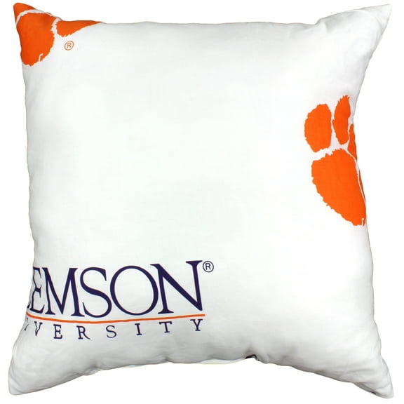 Clemson Tigers 16" Decorative Pillow - White