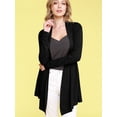 thumbnail image 3 of Made by Johnny Women's Draped Open Front Cardigan L BLACK, 3 of 6