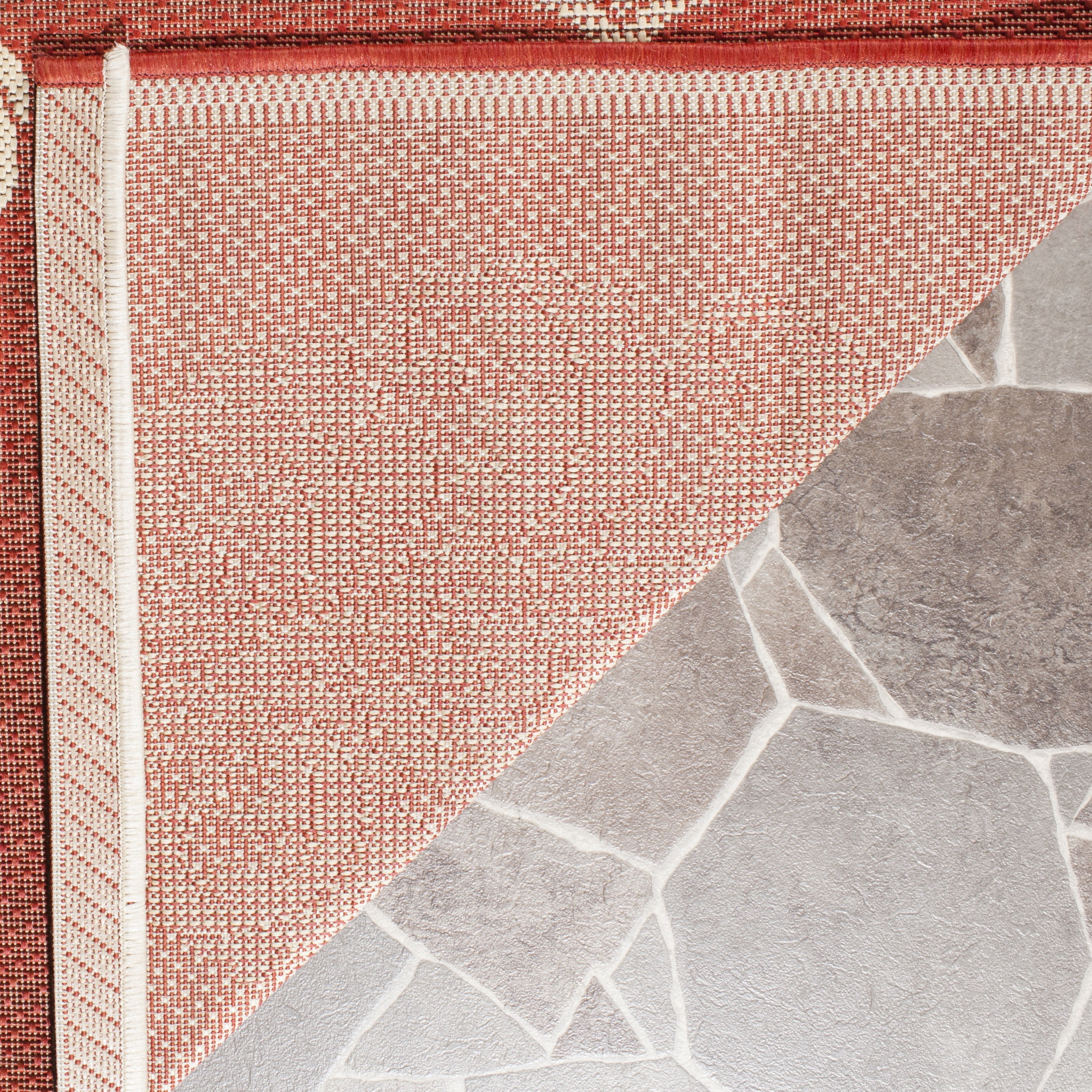 Safavieh Courtyard Jenny Medallion Indoor/Outdoor Runner Rug, Red/Natural, 2'3" x 12'