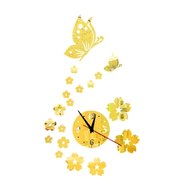 Reloj de pared acrílico personalizable con pegatinas silenciosas para decoración de pared, moderno. Oro