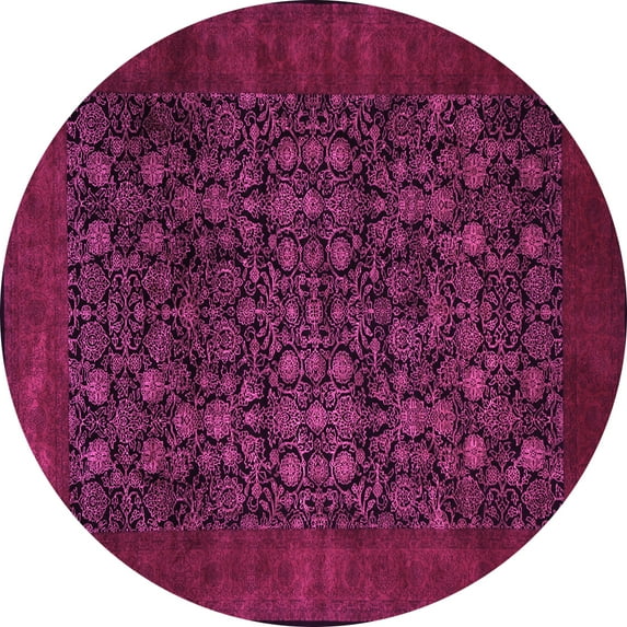 Ahgly Company Indoor Round Persian Pink Traditional Area Rugs, 3' Round
