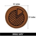 thumbnail image 2 of Pie Chart Business Office Icon 2.5" Faux Leather Round Engraved Iron-On Patch - Brown, 2 of 6