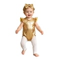 thumbnail image 5 of Hansber 2Pcs Metallic Outfit for Baby Girls Sparkly Romper Toddlers Birthday Party Fancy Dress Up Gold 18-24M, 5 of 7