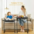 thumbnail image 2 of Lot de 2 Plateaux TV Réglables, Plateau de Souper TV Multifonction Pliable sur Lit et Sofa avec Porte-Gobelet, 6 Réglages de Hauteur et 3 Angles d'Inclinaison, 2 of 8