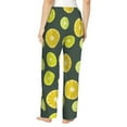thumbnail image 3 of Pajama Pants Women, Green Yellow Lemon Sweatpants Soft Sleep Lounge Pants, Casual PJ Bottoms Pants with Pockets, 3 of 5