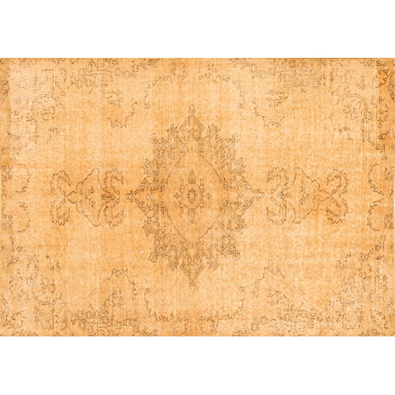 Ahgly Company Indoor Rectangle Abstract Orange Contemporary Area Rugs, 5' x 8'