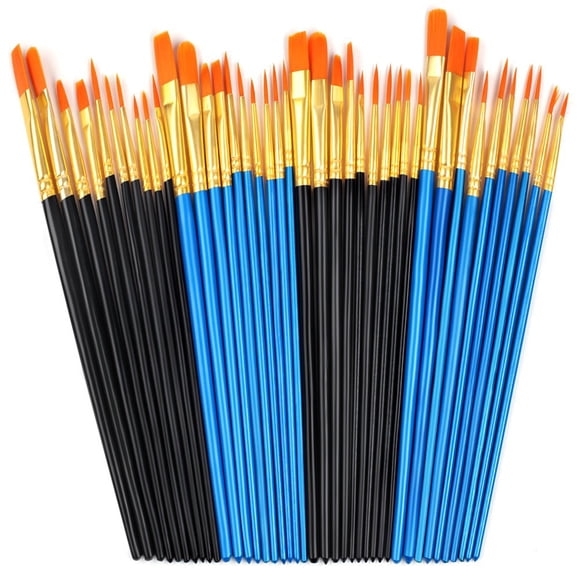 LNGOOR 20 Pcs Pinceaux de Peinture Ensemble de Pinceaux de Peinture Pinceaux pour Peinture Acrylique Pinceaux d'Aquarelle Pinceaux de Peinture Acrylique pour Huile Acrylique Aquarelle Miniatures Détaillées et Peinture sur Pierre