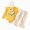 R635-Yellow, variant on NOLDARES 3Pcs Toddler Baby Girls Outfits Floral Ruffle Flare Tunic Dress Top Leggings Pants Scarf Fall Winter Clothes,Yellow,9-12 M