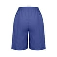 thumbnail image 6 of QATAINLAV Bermuda Shorts for Women Plus Size Loose Hiking Shorts Casual Drawstring Waist Knee Length Sweat Shorts with Pockets Dark Blue M on Sale Clearance, 6 of 7