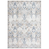 SAFAVIEH Moondust Brion Oriental Polyester Area Rug, Grey/Blue, 5'3" x 7'7"