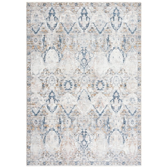 SAFAVIEH Moondust Brion Oriental Polyester Area Rug, Grey/Blue, 5'3" x 7'7"