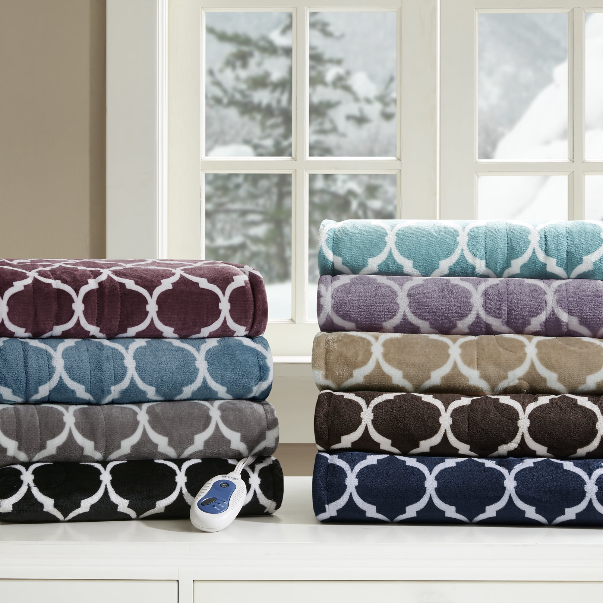 Beautyrest Heated Ogee Oversized 60x70 Electric Throw Blanket, Aqua, 2 HR  Auto Shutoff - Walmart.com
