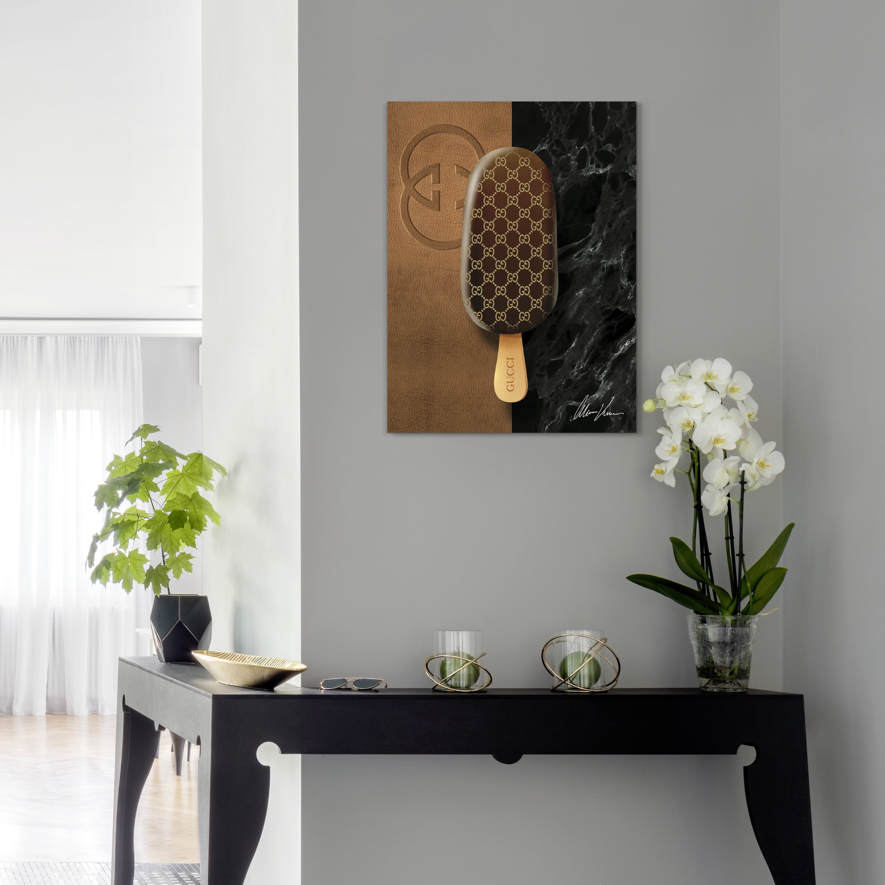 G Glamour Frameless Free Floating Tempered Glass Panel Graphic Wall Art , 18" x 24"