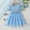 Blue, variant on HOMADLES Toddler Kid Dress Crewneck Long Sleeve Mesh Stretch Short Sleeve Ruffed Summer Princess Dress Dress Blue 4-5T