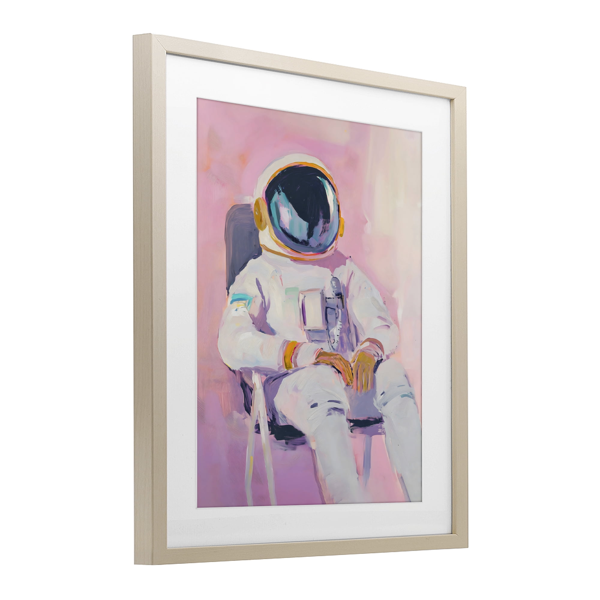 Stupell Industries Resting Astronaut on Chair Birch Framed Print Under Glass, design by The Prints Vibe