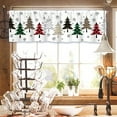 thumbnail image 3 of Goory 1-Piece Rod Pocket Kitchen Valance Christmas Short Curtain Cafe Tier Bathroom Scarf Xams Window Curtain Slot Top Window Drape Christmas Short Curtain B W:69"x H:22", 3 of 3