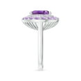 thumbnail image 3 of ANGARA Natural Sideways Oval 4.3 ct Amethyst Double Halo Cocktail Ring in 14K White Gold for Women (Size-12x10mm) | February Birthstone, Anniversary, Jewelry Gift for Women | Natural Amethyst Ring, 3 of 8