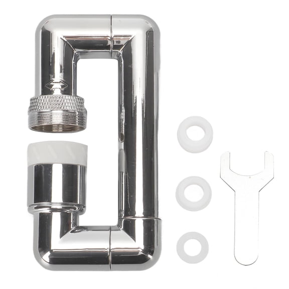 BIMZUC Retractable Two‑Axis Faucet Extender Aerator – Rotating, Chrome‑Coated, 2.36”×4.33” for Kitchen & Bathroom Sink