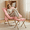 Pink-2, variant on Arlopu Folding Saucer Chair, Soft Faux Fur Lounge Chair with Side Pocket for Bedroom Reading Room Dorm, Pink