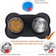 thumbnail image 4 of Cuenco doble de acero inoxidable para perros y gatos, Base antideslizante, estera de silicona antiderrames, 2x400ML JM, 4 of 5