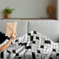 thumbnail image 3 of Word Search Puzzle Soft Flannel Fleece Blanket, Classical Crossword Black and White Boxes and Numbers Illustration, Cozy Plush for Indoor and Outdoor Use, 70" x 90", Black and White, by Ambesonne, 3 of 5
