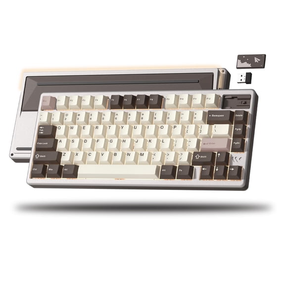 Womier 75% Wireless Mechanical Keyboard, Creamy Keyboard Gaming QMK/VIA, CNC Aluminum with 8000mAh Battery, Tri-Mode Key Board Cu
