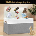 thumbnail image 3 of Extra Large Toy Box, Collapsible Sturdy Kids Toy Chest Storage Box with 3 Side bags and Removable Lids,Storage Bins with Lids for Nursery Room, Playroom,Closet,Home Organization,School, 3 of 12