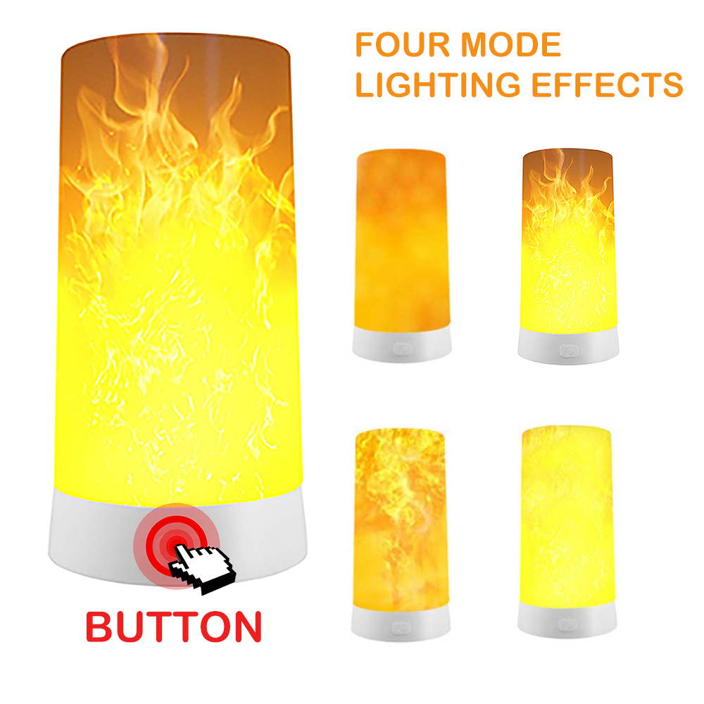 Flame Effect Flickering Flame LED Lamp with 3 Modes, Pack of 2
