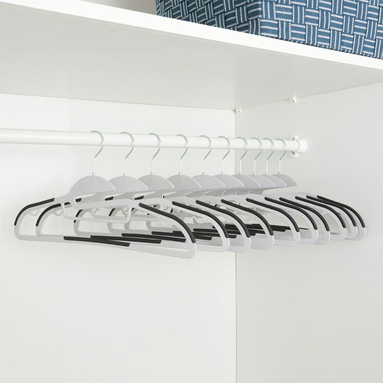 Home Basics Non-slip Space-saving Rubberized Plastic Hangers, Black : Target
